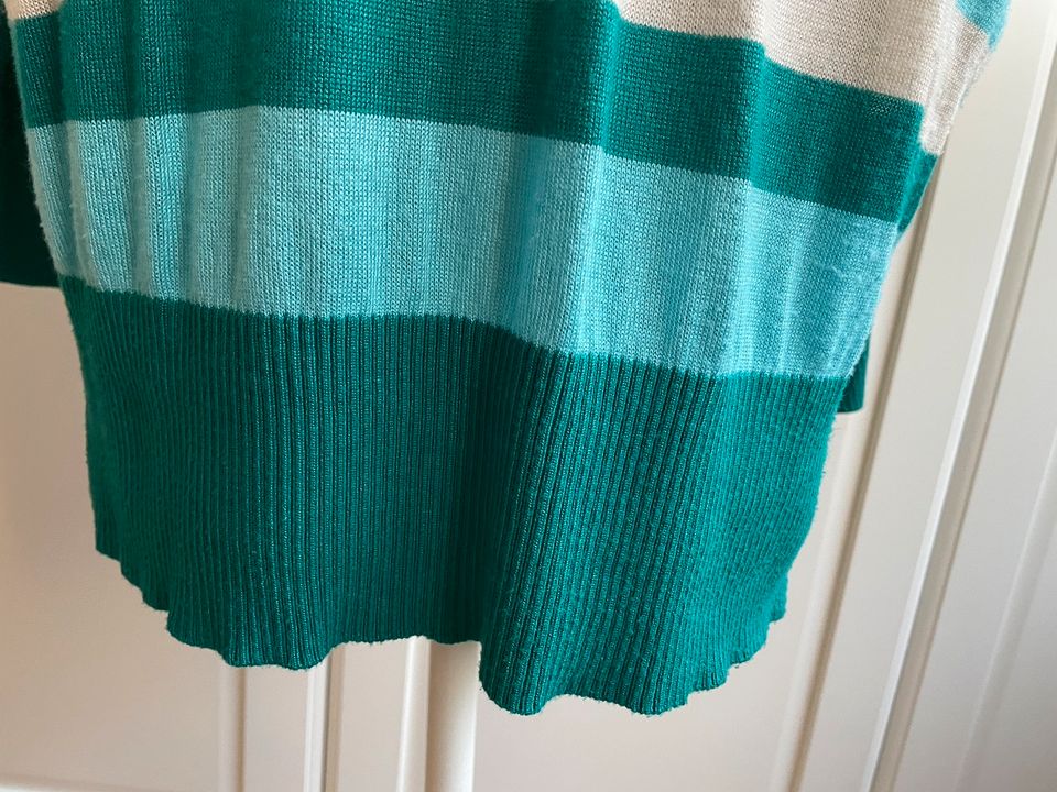 Neuwertig- Long-Pullover/Strickkleid, Esprit, blau/grün/weiß,XS-M in Meerbusch