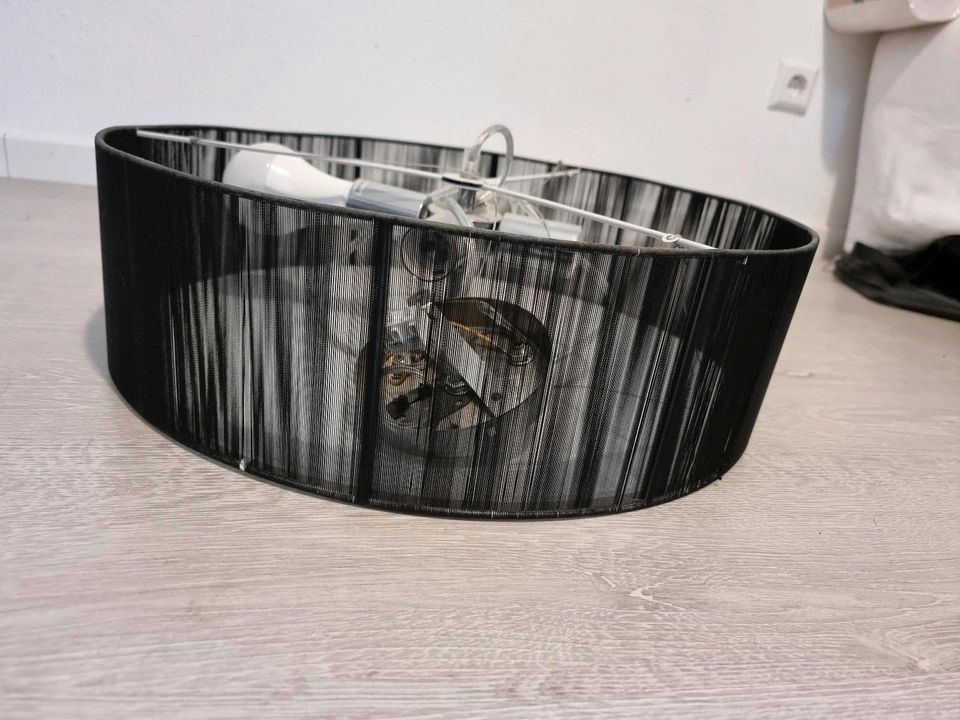 Edle Lampe schwarz weiß Glas in Heddesheim