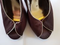 Elegante Damensandalette High Heels Satin braun/gold Gr.38 Köln - Ehrenfeld Vorschau