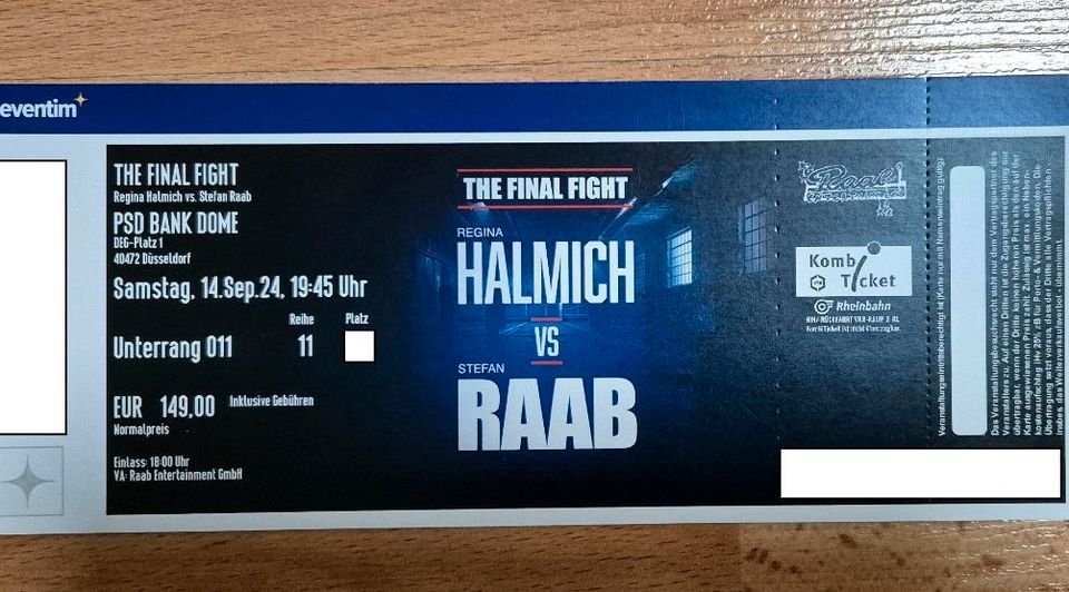 ORIGINALPREIS : Tickets THE FINAL FIGHT - Raab vs. Halmich Boxen in Wiesbaden