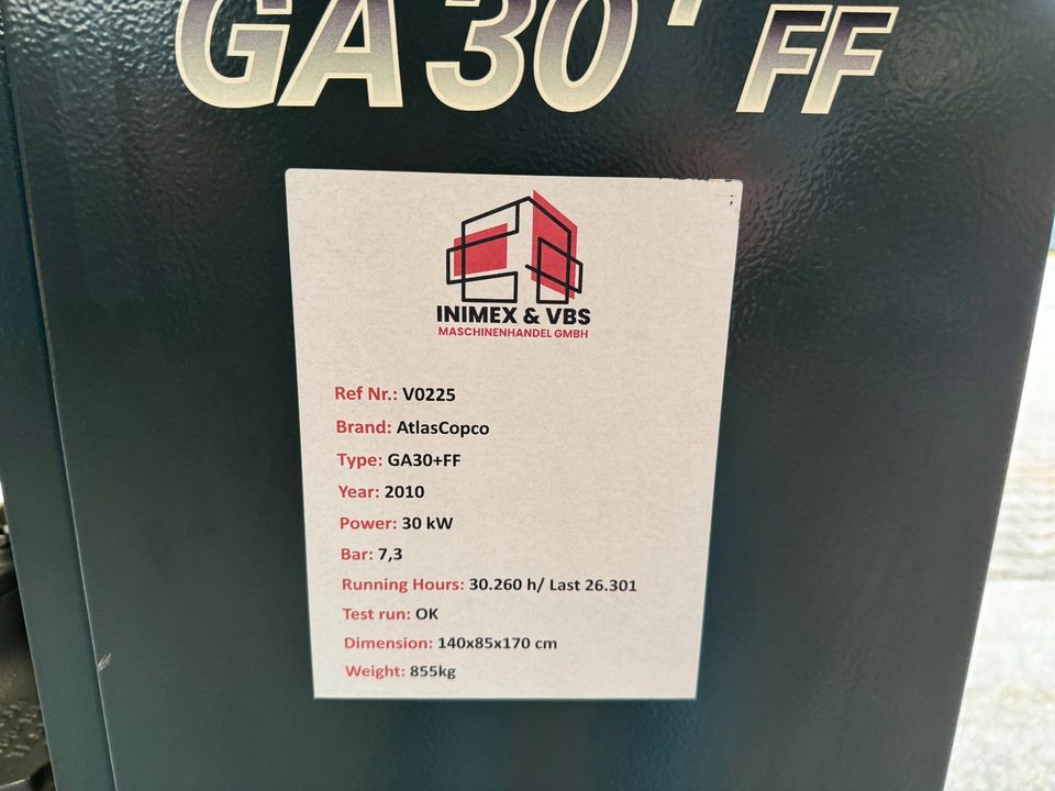 Schraubenkompressor Atlas Copco GA30+FF mit Garantie in Düsseldorf