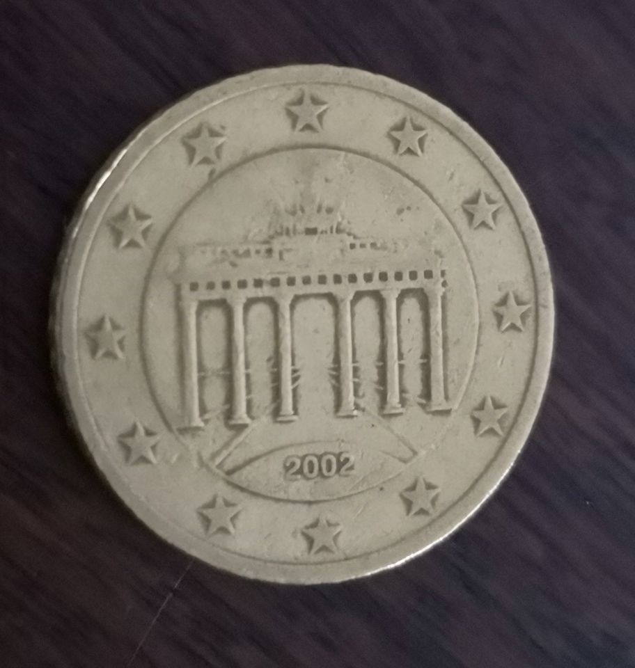 50 Cent Münze 2002 Deutschland ohne Prägestempel in Troisdorf