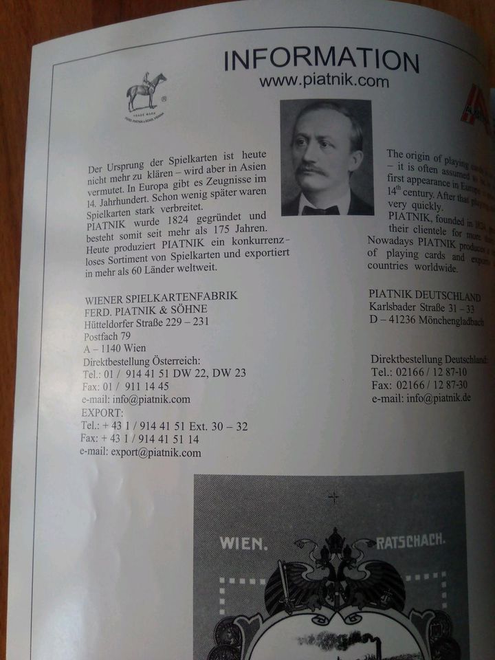 Piatnik Spielkarten Katalog 2004 Sammlerkatalog Skat Rommé in Heidenheim an der Brenz