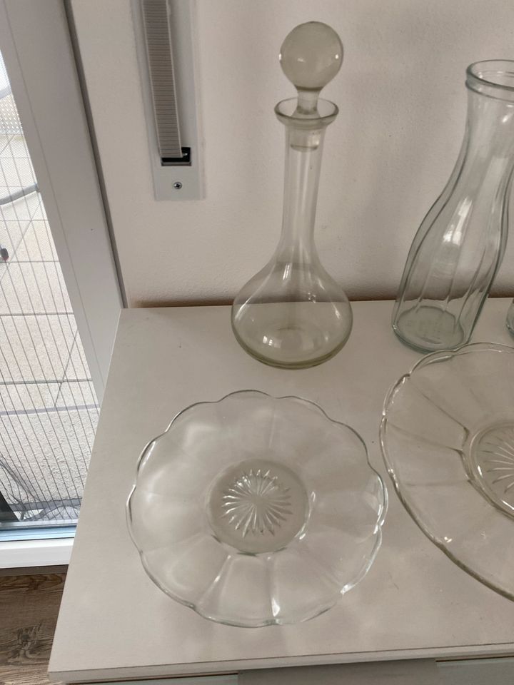 Versc. Glasteller Karaffen Glasplatte- ab 2€ in Großmehring