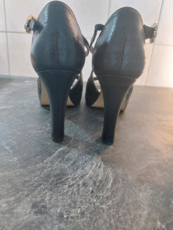 Venturini Pumps High Heels Peeptoes schwarz 41 mit Strass in Dortmund