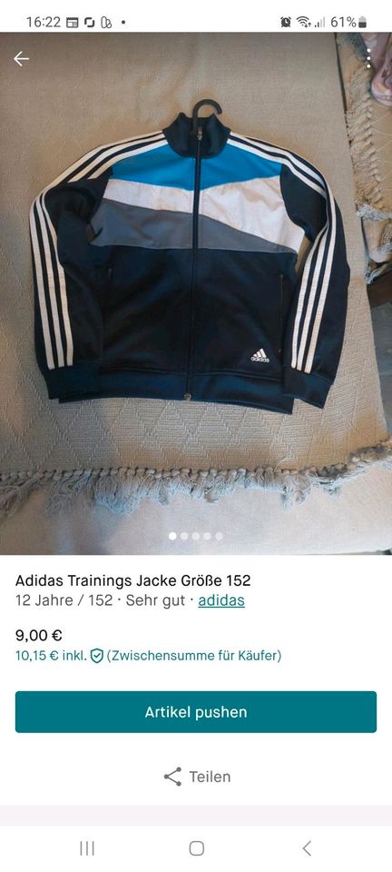 Adidas Trainings Jacke Größe in Bitterfeld