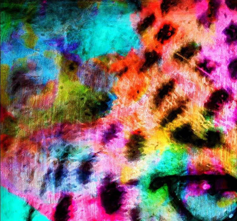 ✅ Wysocky John - Vivid Leopard / 100x70 cm, Keilrahmen, Leinwand, Kunstwerk, Gemälde, Acryl, Leopard in Horstmar