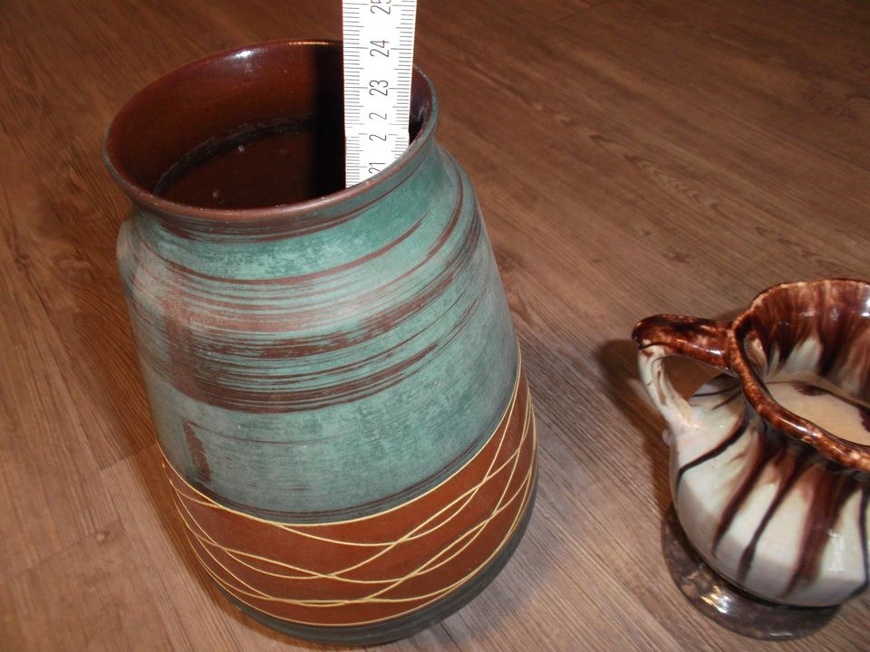 antike Keramik Vase, Blumenvase Kellerfund 50er/60er Jahre in Geslau