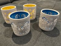 Wunderschöne Teelichtgläser 6cm, 2x gelb, 2x blau Nordrhein-Westfalen - Dormagen Vorschau