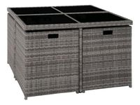 Rattan Balkon Garten Tisch 4 Stühle Set Köln - Kalk Vorschau