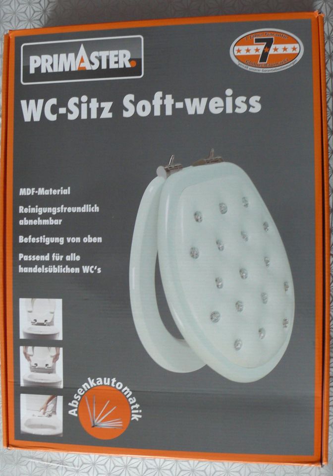 WC-Sitz mit Strasssteinen Absenkautomatik Soft-weiß NEU in Neustadt