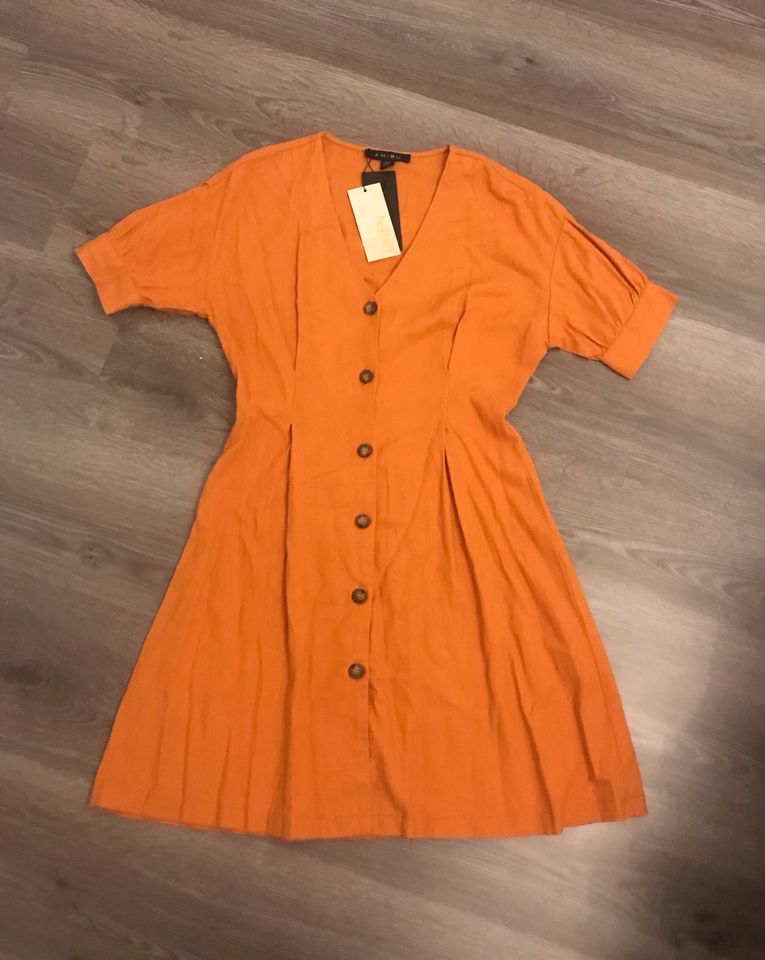 Sommerkleid Leinenkleid Kleid Amisu 34 Neu Orange New Yorker in Essen