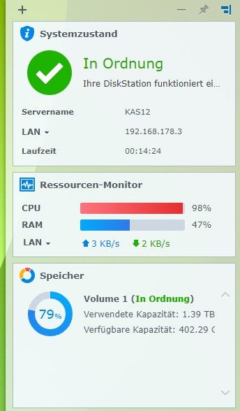 Synology DS213 NAS mit 2x2 GB in Wald