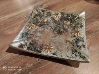 Dekoteller Weihnachtsteller/ silber-gold/ Sterne/  16×16cm Bayern - Röhrnbach Vorschau