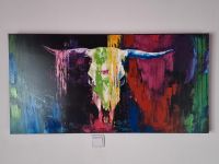 Colorfull Bull Stier Stierkopf Bild Leinwand Gemälde bunt Hand Saarland - Kleinblittersdorf Vorschau