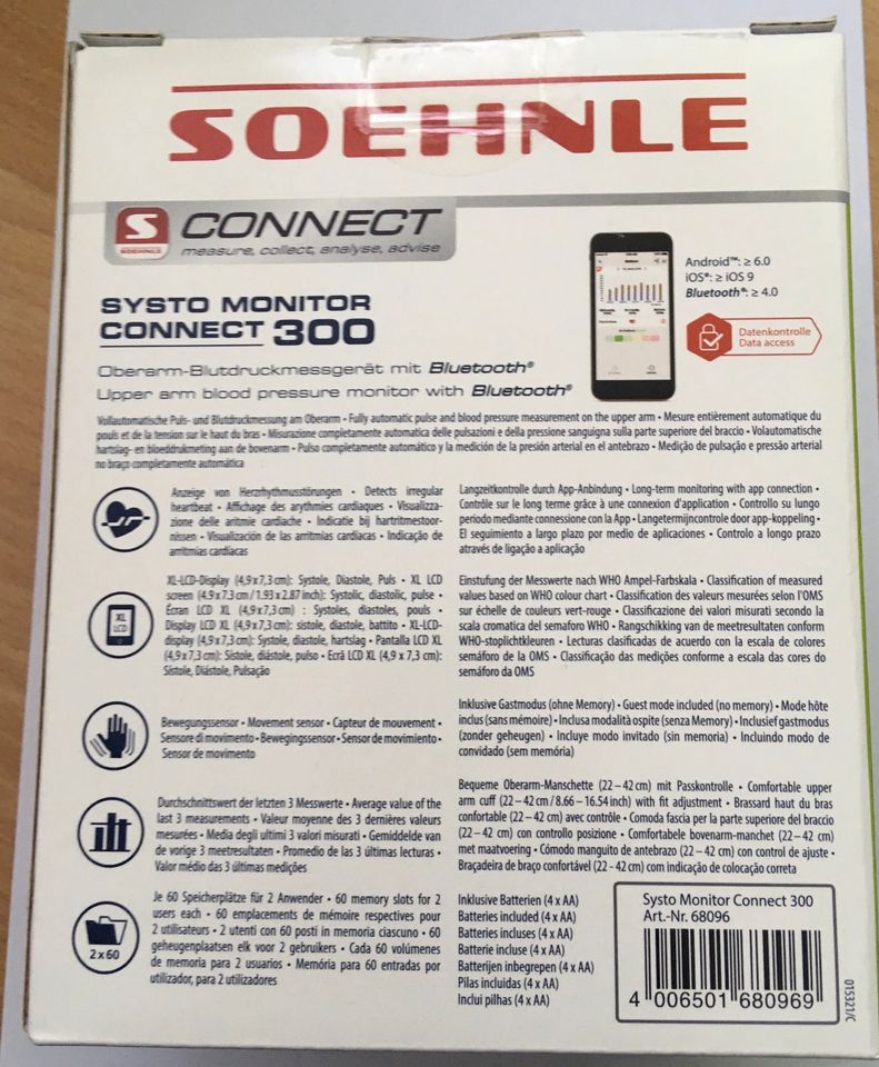 SOEHNLE (NEU) Blutdrückmessgerät (Connect-300) Verpackt in Bremerhaven