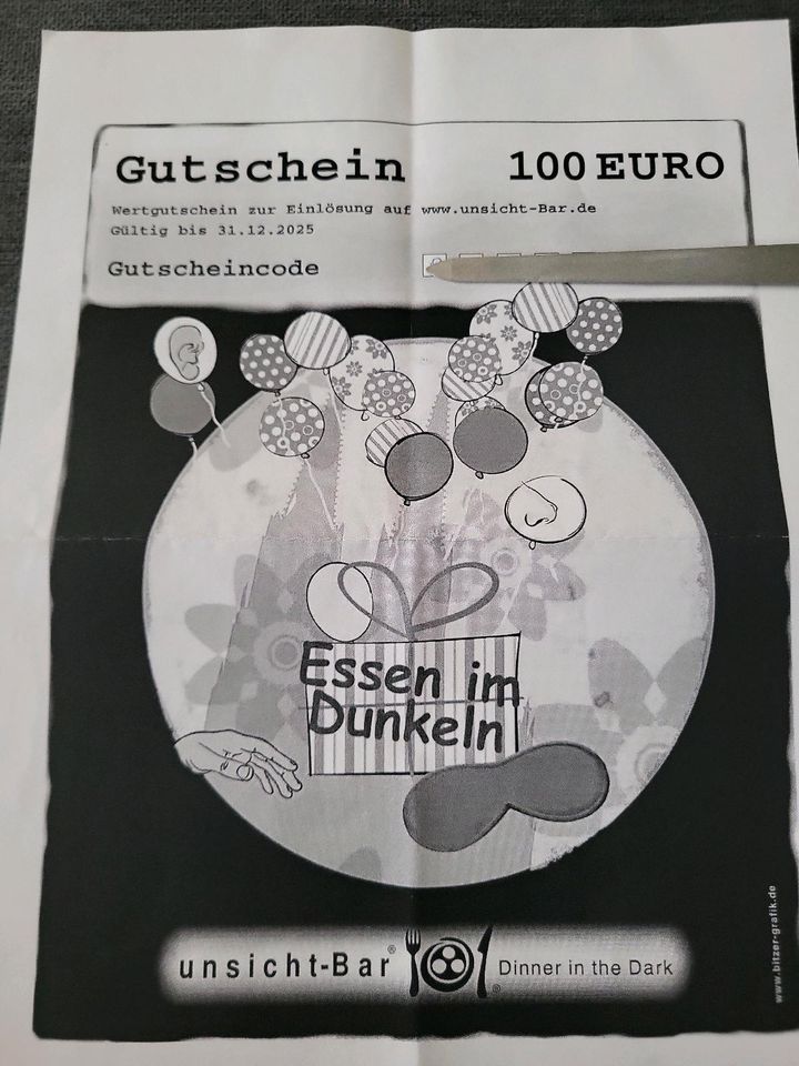 Gutschein 100 Euro UNSICHT-BAR Dinner in the Dark in Jüterbog