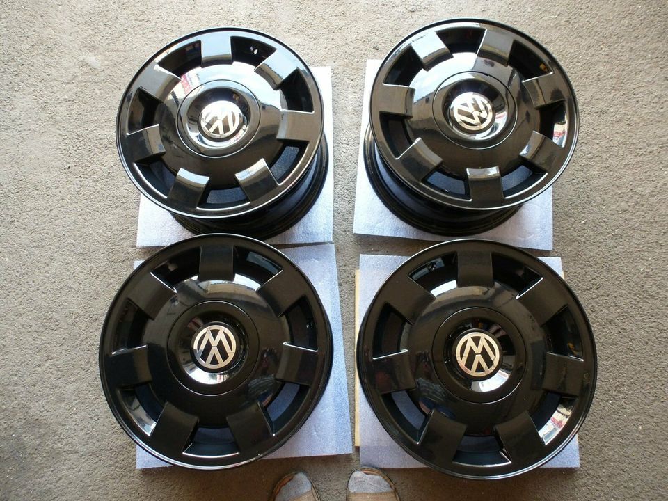 VW T4 Blockdesign Alufelgen 5x112 7x15 ET46 neu pulverbeschichtet in Gutenswegen