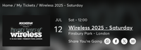 Wireless Festival 2025 Ticket - Samstag, 12.07.2025 Hessen - Langen (Hessen) Vorschau