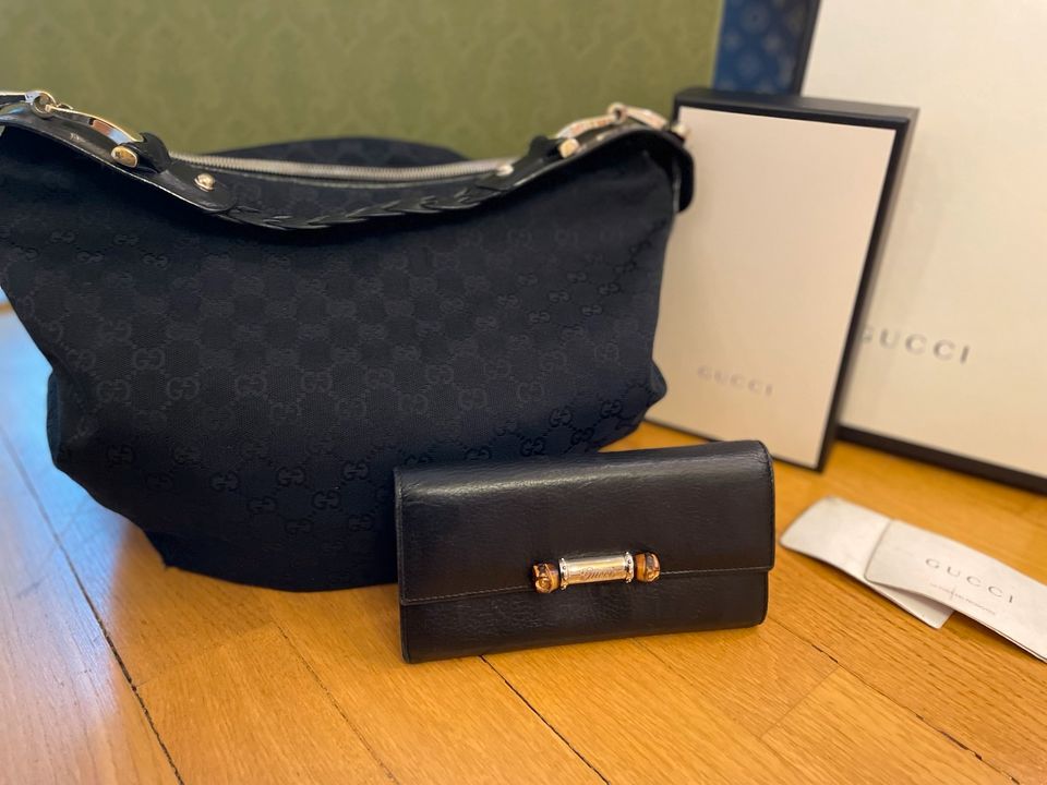 Original Gucci  Hobo Sattle Bamboo Bag schwarz mit Rechnung in Saarbrücken