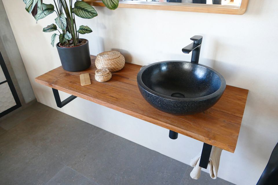 Waschtischplatte Holz Teak Holzplatte Badezimmer in Endingen