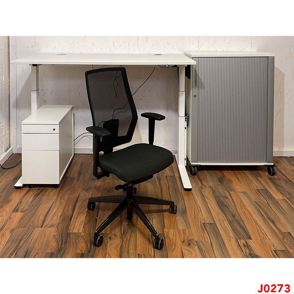 20x Büromöbel Set: Schreibtisch elektrisch, Drehstuhl, Highboard in Berlin