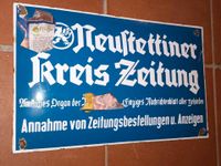 Emaileschild Neustettiner Kreis Zeitung Blechschild Reklame rar Thüringen - Nordhausen Vorschau