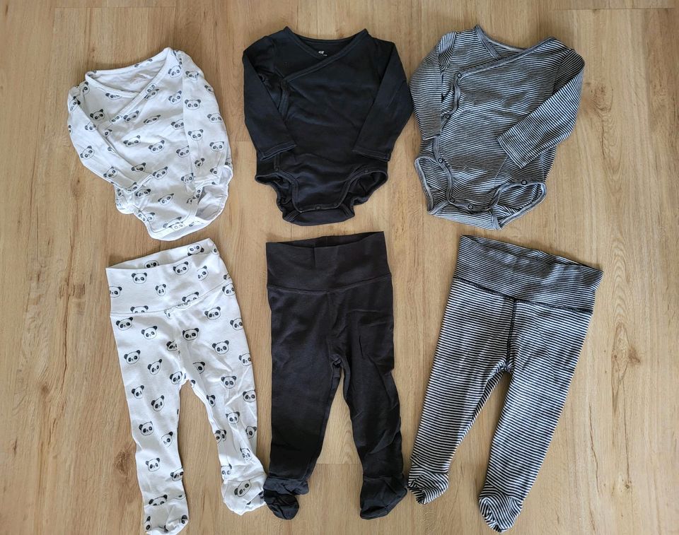 H&M Baby Gr.74 Set Wickel-Bodies+Hosen mit Fuß 6-teilig in Tornesch