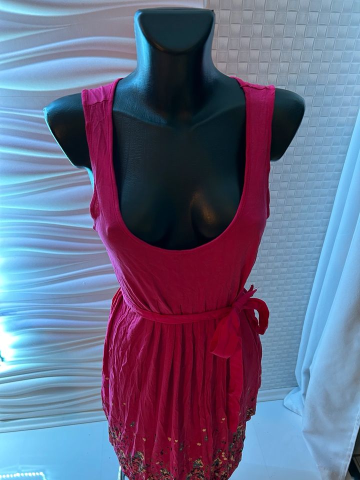 Sommerkleid pink mit bunten Blumen 38 in Bad Soden-Salmünster