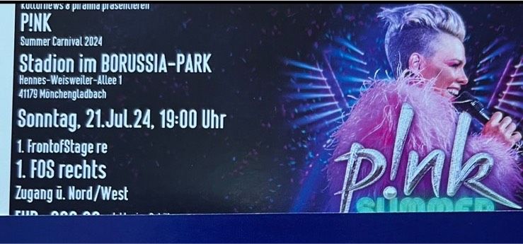 Pink  Ticket Mönchengladbach 21.7. in Castrop-Rauxel