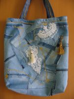 Patchwork Tasche, Shopper, Tote Bag aus Jeans Berlin - Hellersdorf Vorschau