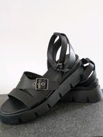 wie NEU Leder  Plateau Sandalen schwarz Cesare Gaspari Bayern - Friedberg Vorschau