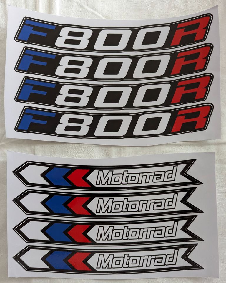 BMW F 800 R Felgenrand Aufkleber / Sticker / NEU / TOP in Hagen