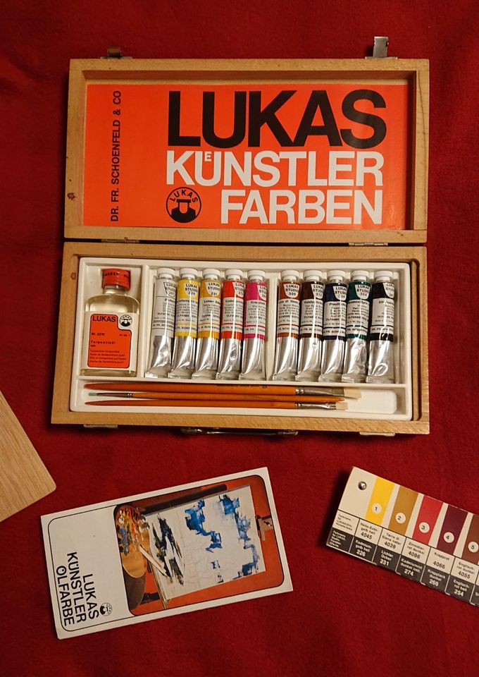 Lukas Künstlerfarben Ölfarben Set in Holzkoffer Holzbox in Haan