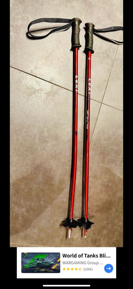 LEKI SKISTÖCKE SKI Gr 85cm Rot Schwarz in Bad Dürkheim