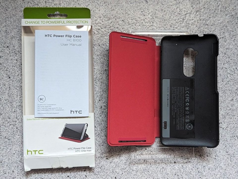 HTC ONE MAX Power Jacket Flip Case 1150mAh Batterie black in München