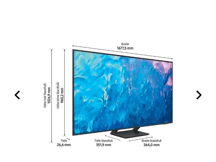 SAMSUNG GQ75Q70CAT QLED TV (Flat, 75 Zoll / 189 cm, UHD 4K, SMART in Wetzlar