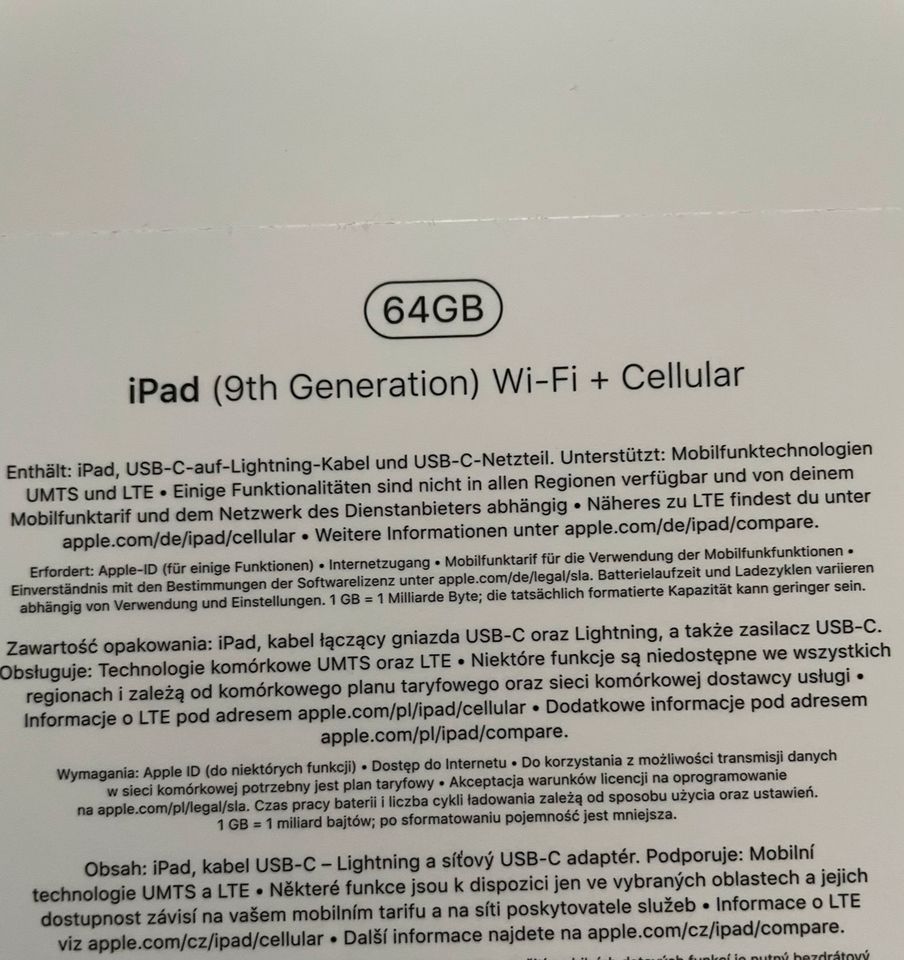 iPad wifi+Cellular 9. Gen mit Zubehör in Remscheid