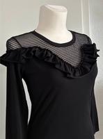 Schwarzes Kleid mit Rüschen mit Netz stretch Gr 42 XL Thüringen - Nohra Vorschau