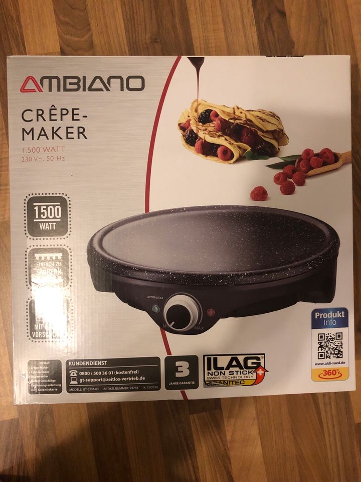 Crêpe Maker von Ambiano Aldi wie neu in Schwäbisch Hall