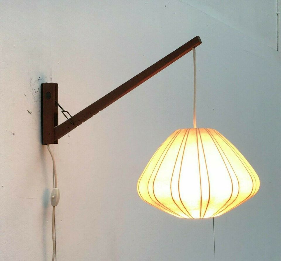 Mid Century Teak Wandleuchte Wall Lamp zu 60er 70er Danish Design in Hamburg