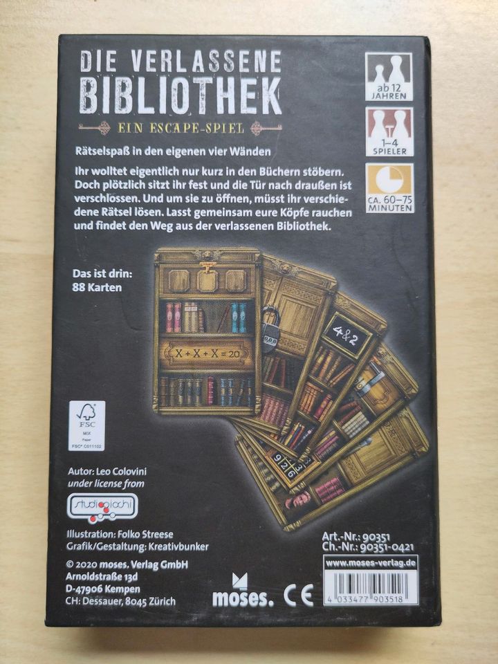 Escape Spiel: Die verlassene Bibliothek - moses Verlag in Hamburg