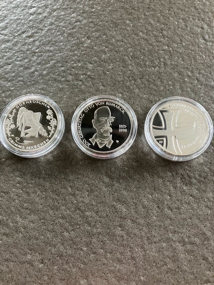 3x 10 Euro Gedenkmünzen PP - Silber in Parkstetten