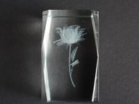 Glasblock mit Innen- Lasergravur Rose, 7,8 cm hoch Baden-Württemberg - Königsbach-Stein  Vorschau