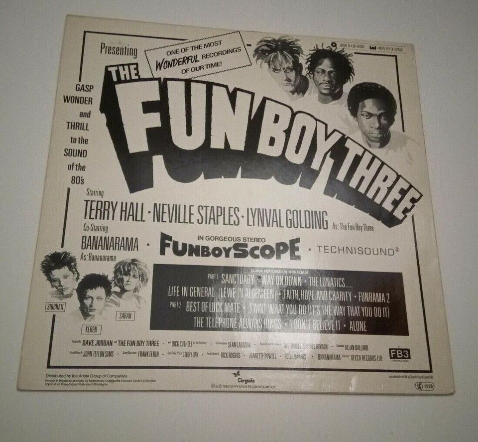 Vinyl  von 1982 Fun Boy Three FB3 co-starring Bananarama in Hamburg