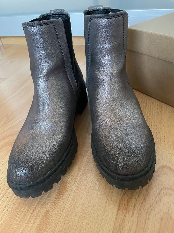 Boots Tommy Jeans metallic cleated, Stiefeletten, gr. 38, grau in Essen