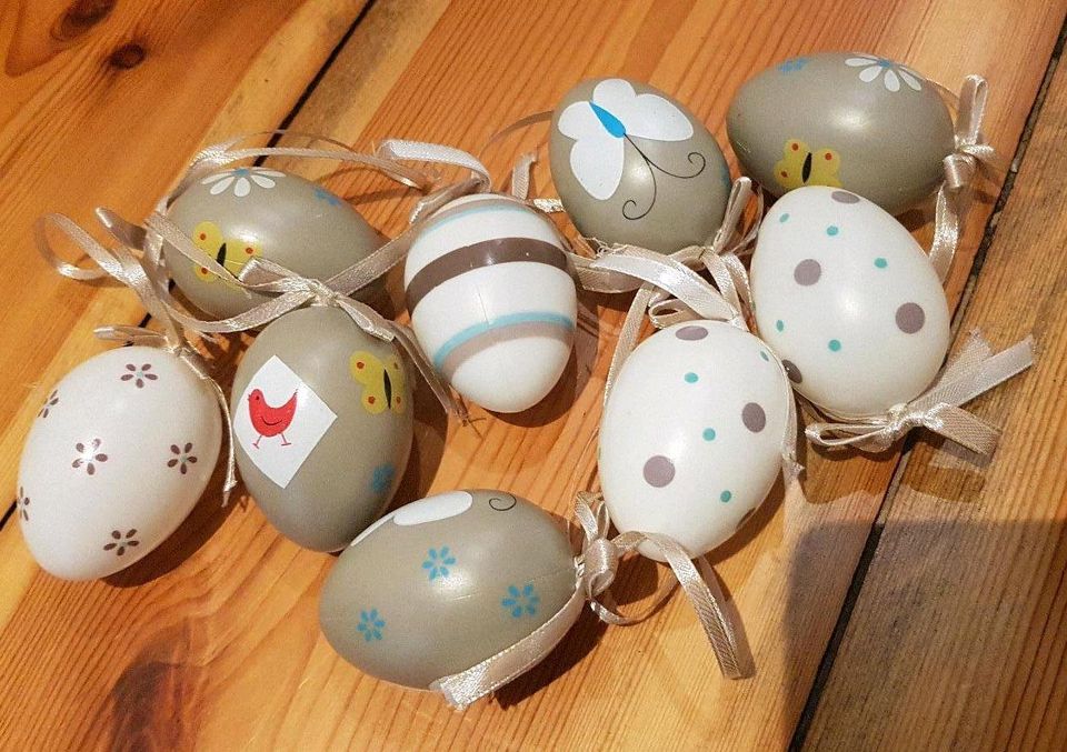 12 Deko Ostereier Ostern Oster-Ei zum Aufhängen in Berlin