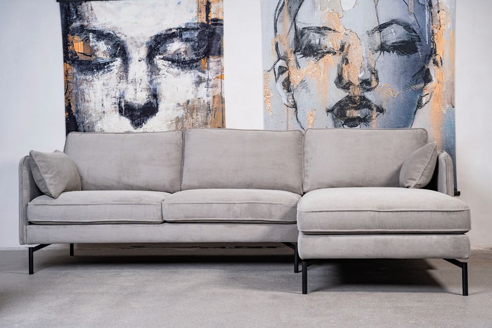 Ecksofa „Juna“ 252cm | Cord grau in Hamburg