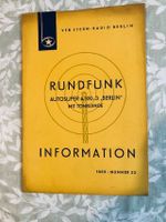 Rundfunk – Information 1963-22 Autoradio A100-3 Sachsen-Anhalt - Magdeburg Vorschau