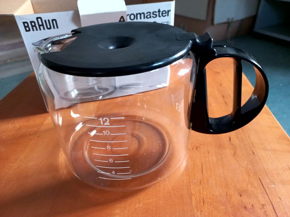 Braun Aromaster Kaffeekanne 12 Tassen, Glas, Ersatzkanne, NEU OVP in Ering